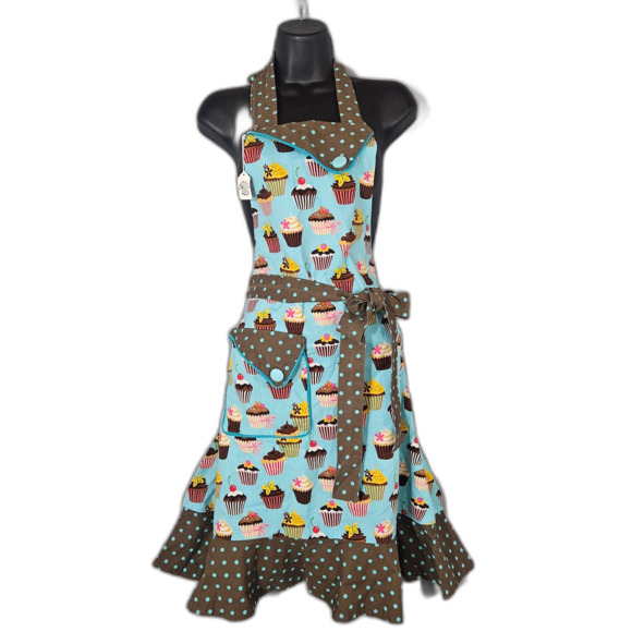 New Handmade by Hypmodic Vintage Cupcake Apron Coquette Twee Trad Cooking Love - Picture 6 of 6